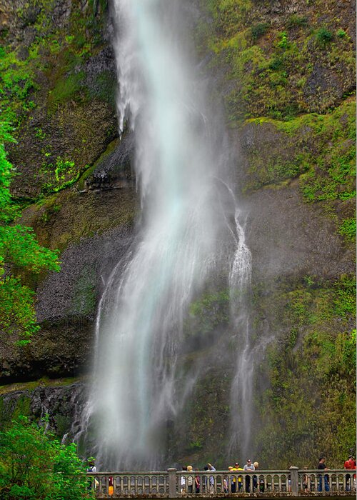 Waterfalls Greeting Card featuring the photograph Multnomah Falls by SC Heffner