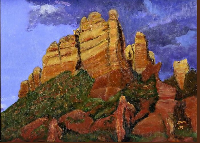 Arizona Greeting Card featuring the painting Munds Mountain by Jamie Frier