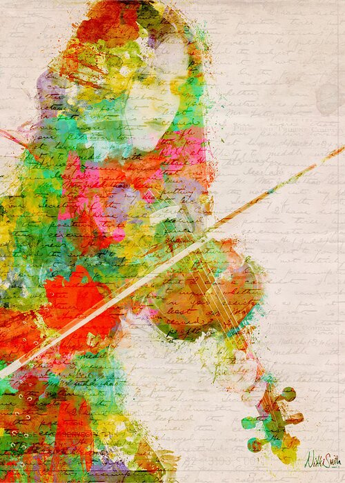Violin Greeting Card featuring the digital art Music In My Soul by Nikki Smith