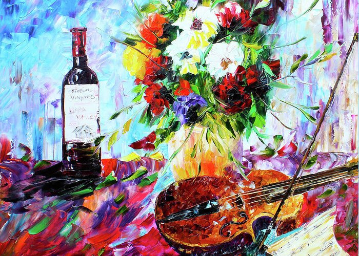 Palette Knife Paintings Greeting Card featuring the painting Musical by Kevin Brown