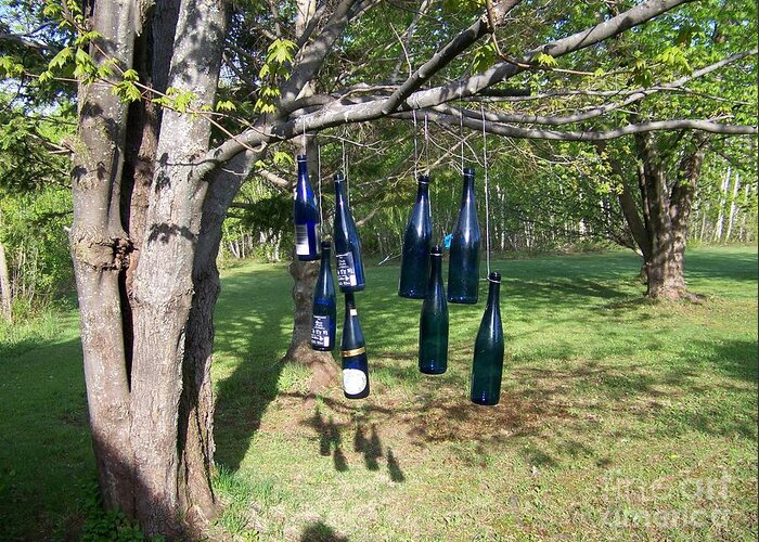 Blue Bottles Greeting Card featuring the photograph My Bottle Tree - Photograph by Jackie Mueller-Jones