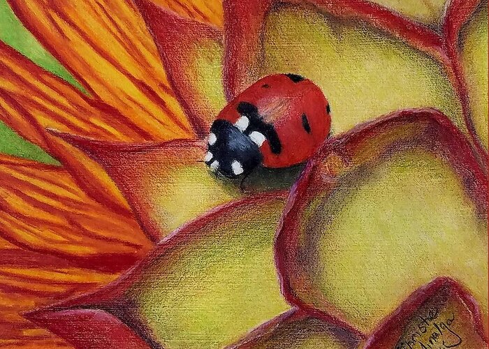 Lady Bug Greeting Card featuring the drawing My fair lady by Christie Minalga