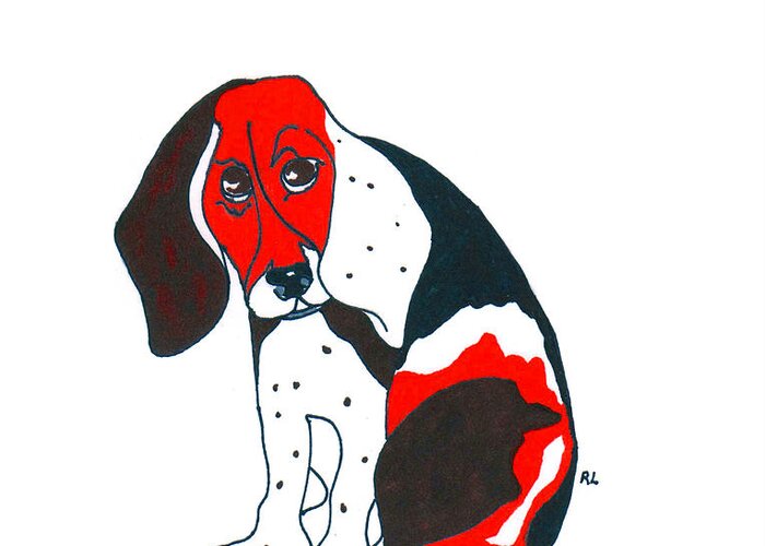 Beagle Greeting Card featuring the drawing My Friend Bill by Rachel Lowry