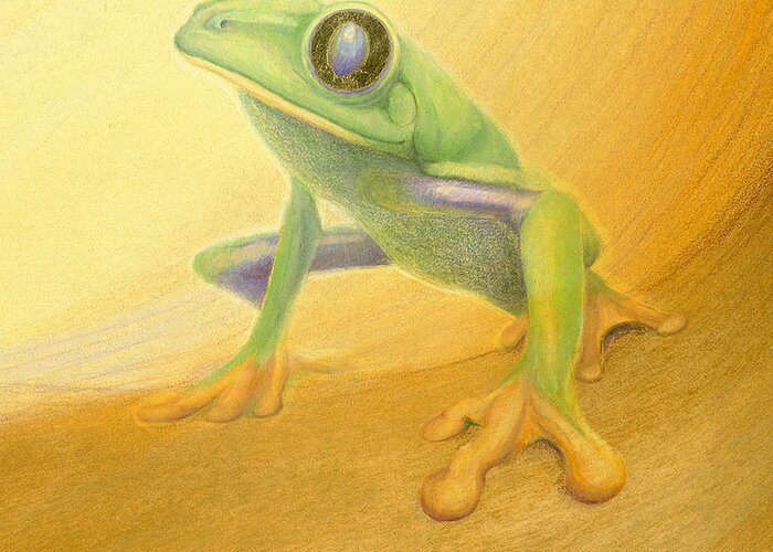 Animal Greeting Card featuring the painting My Frog by Robin Aisha Landsong