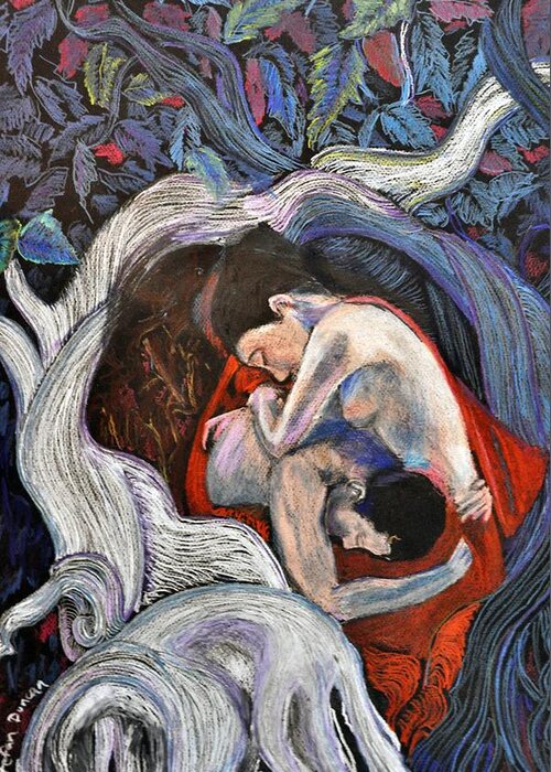 Lovers Greeting Card featuring the painting My Haven by Stefan Duncan