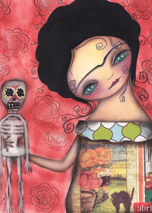 Frida Kahlo Greeting Card featuring the painting My Puppet by Abril Andrade