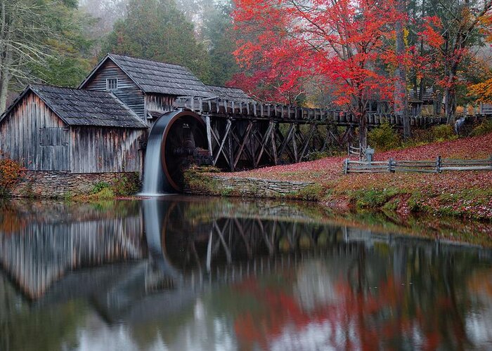 Mabry Mill Greeting Card featuring the photograph My Version Of Mabry Mills Virginia by Carol Montoya