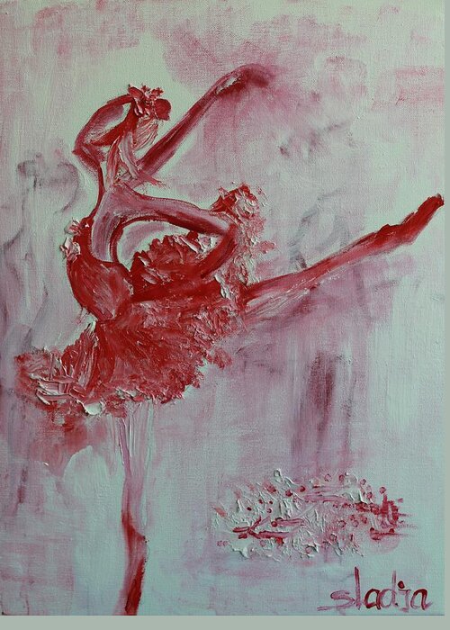 Ballet Greeting Card featuring the painting My World by Sladjana Lazarevic