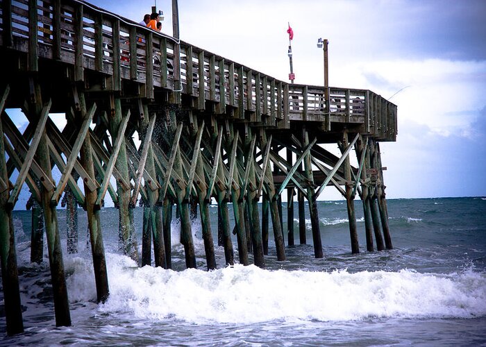 Pier Greeting Card featuring the photograph Myrtle Beach Pier by Kelley Nelson