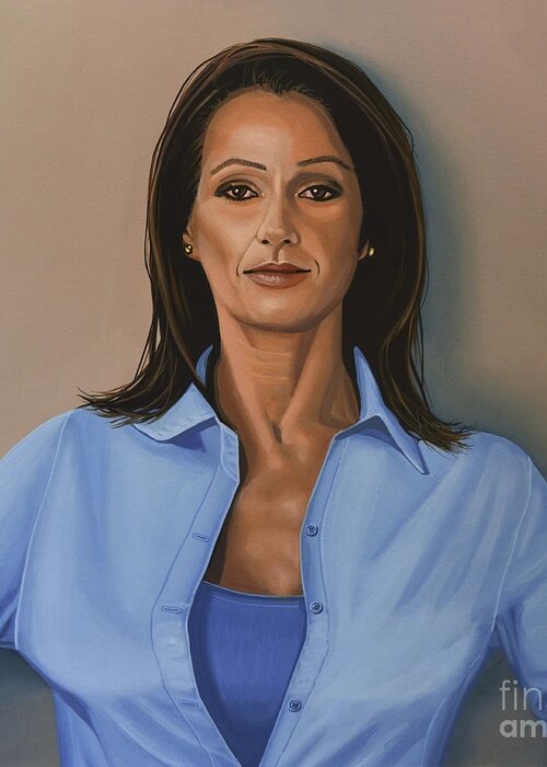 Nadia Comaneci Greeting Card featuring the painting Nadia Comaneci by Paul Meijering