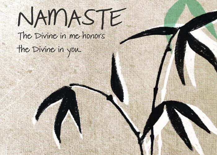 Namaste Greeting Card featuring the painting Namaste by Linda Woods