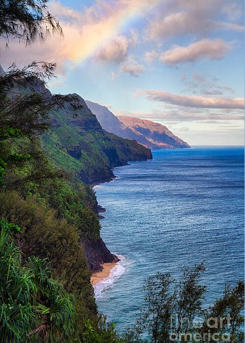 Hawaii Greeting Card featuring the photograph Napali Coastline by Anthony Michael Bonafede