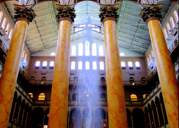 Washington Greeting Card featuring the photograph National Building Museum 3 by Randall Weidner
