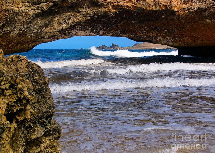 Arch Greeting Card featuring the photograph Natural Bridge Aruba by Amy Cicconi