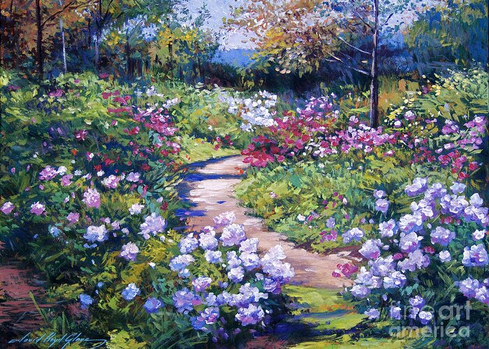 Gardens Greeting Card featuring the painting Nature's Garden by David Lloyd Glover
