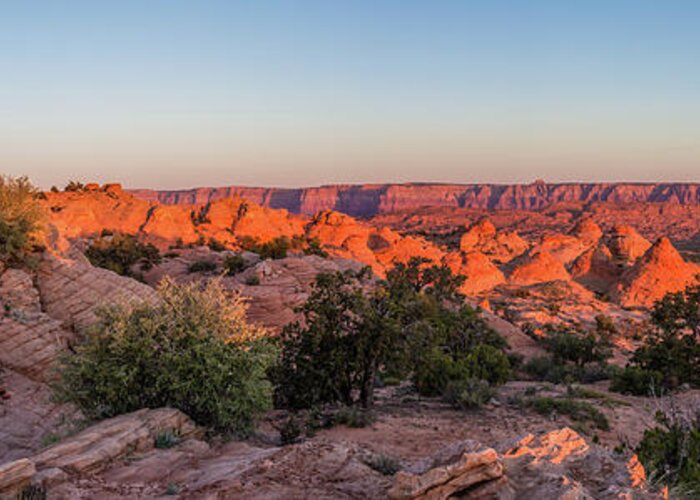 Panorama Greeting Card featuring the photograph Navajo Land Morning Splendor by Lon Dittrick