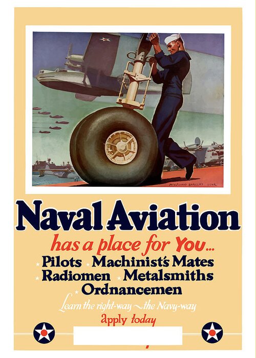 Navy Greeting Card featuring the painting Naval Aviation Has A Place For You by War Is Hell Store