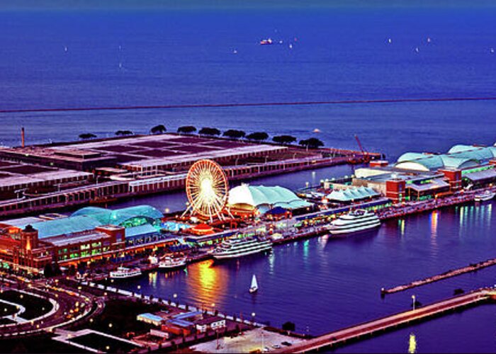 Navy Greeting Card featuring the photograph Navy Pier by Tom Jelen