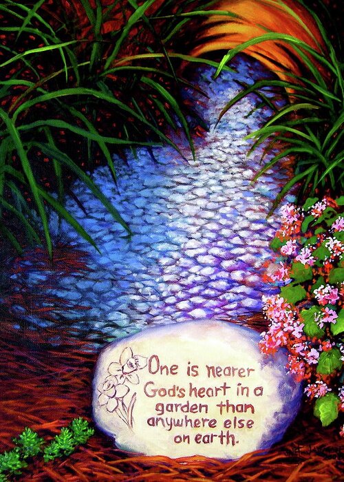 Christian Greeting Card featuring the painting Garden Wisdom, Nearer by Jeanette Jarmon