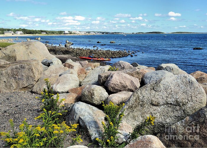 Ned's Point Seascape Greeting Card featuring the photograph Neds Point Seashore by Janice Drew