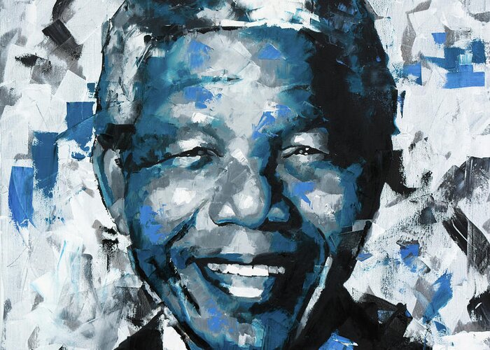Nelson Greeting Card featuring the painting Nelson Mandela II by Richard Day