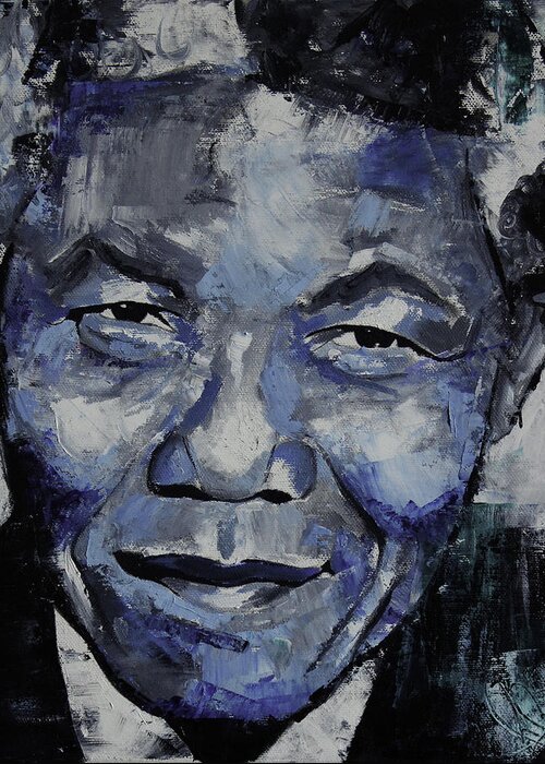 Nelson Greeting Card featuring the painting Nelson Mandela III by Richard Day