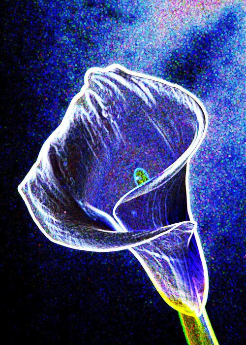 Neon Greeting Card featuring the photograph neon Calla lilly by Gary Brandes