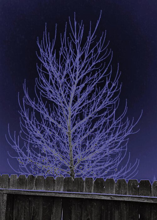 Neon Greeting Card featuring the photograph Neon Tree by Charles Benavidez