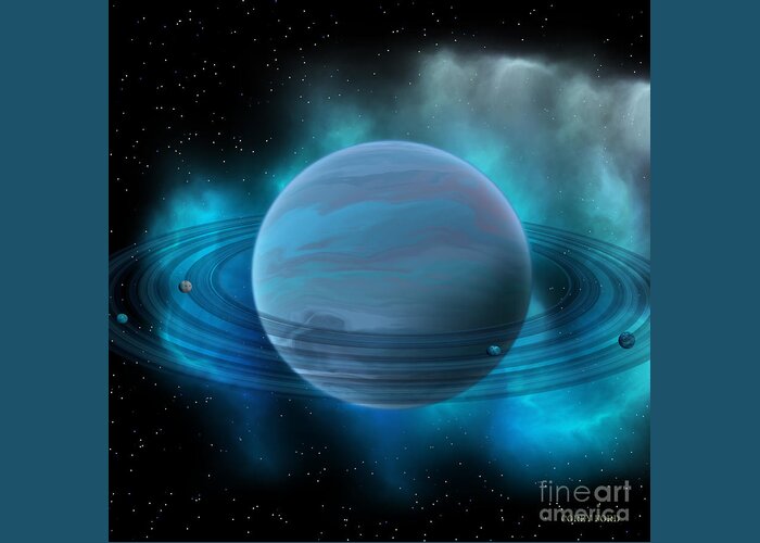 Neptune Greeting Card featuring the painting Neptune Planet by Corey Ford