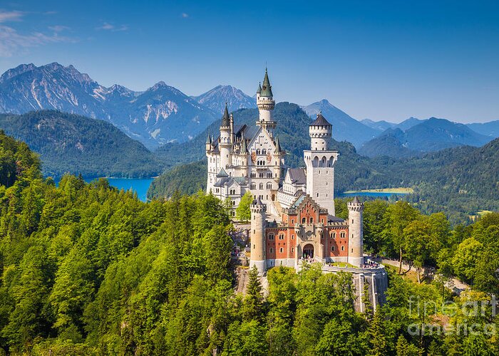 Alps Greeting Card featuring the photograph Neuschwanstein Fairytale Castle by JR Photography