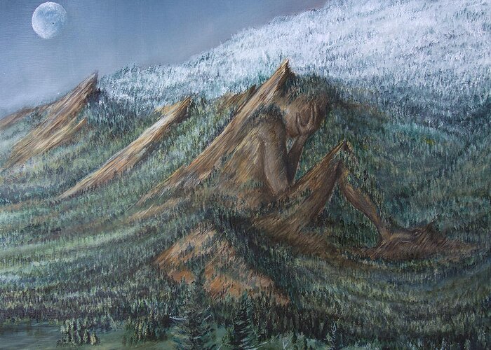 Landscape Greeting Card featuring the painting Never Alone by Austin Howlett