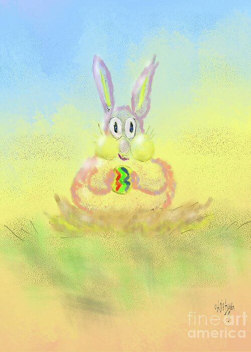 Bunny Greeting Card featuring the digital art New Beginnings by Lois Bryan