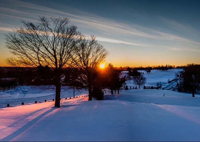 Cold Greeting Card featuring the photograph New England Sunrise by Robert McKay Jones