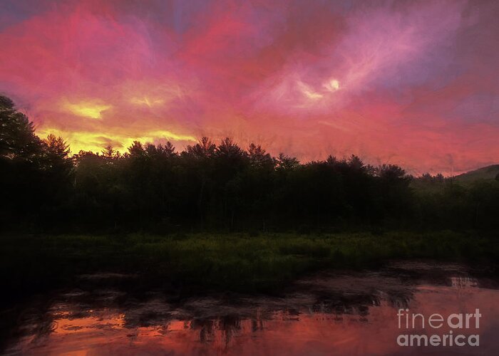 Nh Greeting Card featuring the photograph New Hampshire Sunrise Glaze by Mim White