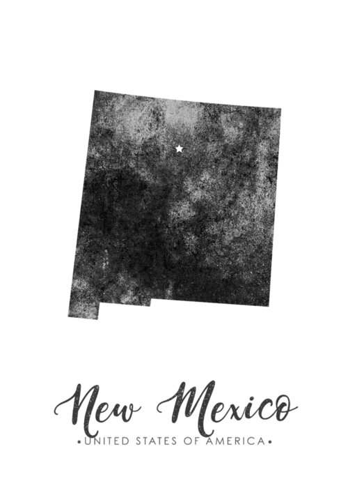 New Mexico Greeting Card featuring the mixed media New Mexico State Map Art - Grunge Silhouette by Studio Grafiikka