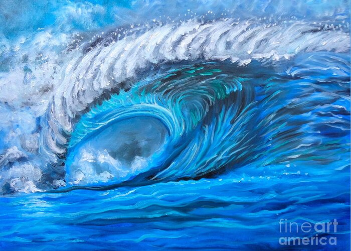 North Shore Wave Greeting Card featuring the painting New Wave Jenny Lee Discount by Jenny Lee