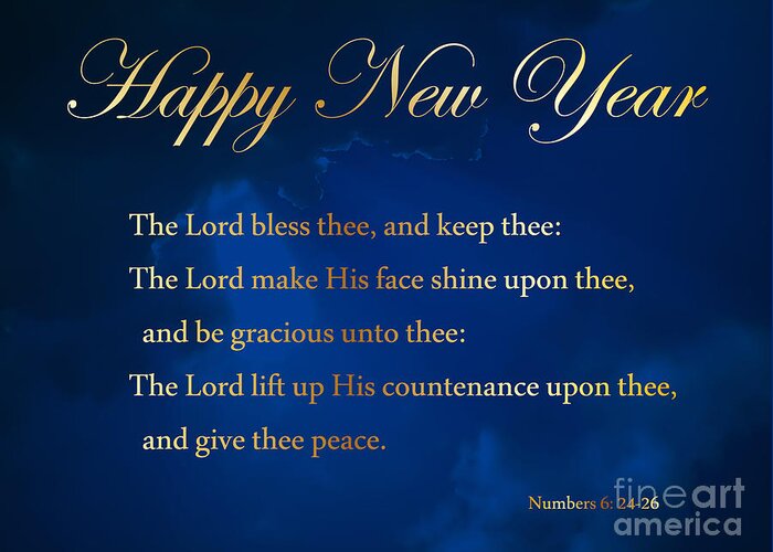 Christian Greeting Card featuring the photograph New Year Blessing by Anita Oakley