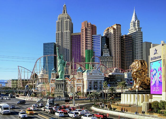 Las Vegas Greeting Card featuring the photograph New York, New York by Tatiana Travelways