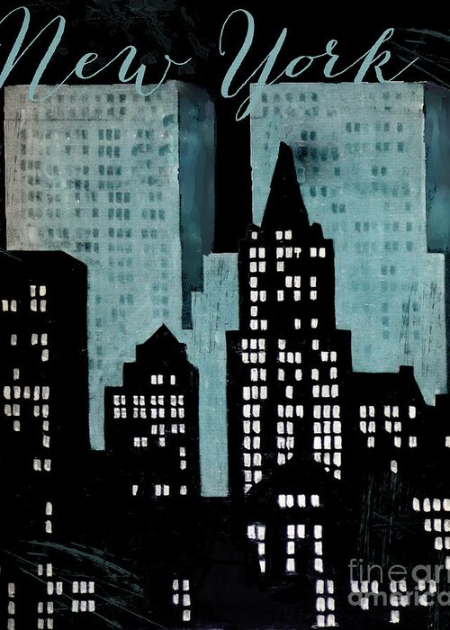 New York Greeting Card featuring the painting New York Art Deco by Mindy Sommers