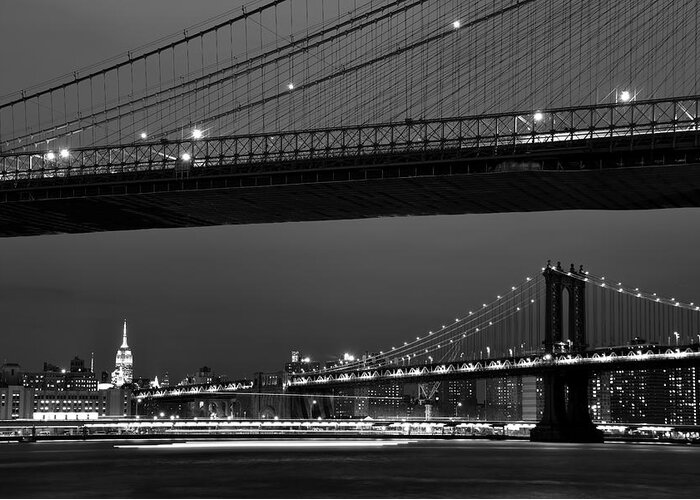 New York Greeting Card featuring the photograph New York Bridges by Clint Buhler