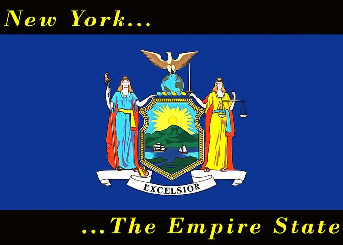 Floyd Snyder Greeting Card featuring the painting New York State Flag by Floyd Snyder