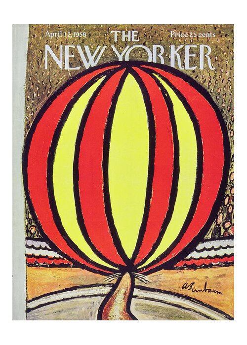 Circus Greeting Card featuring the painting New Yorker April 12 1958 by Abe Birnbaum