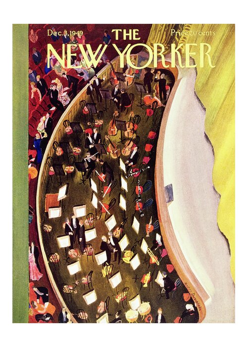 Overhead Greeting Card featuring the painting New Yorker December 3 1949 by Roger Duvoisin