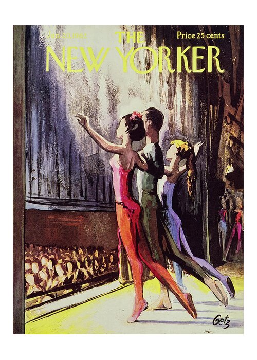 Illustration Greeting Card featuring the painting New Yorker January 20 1962 by Arthur Getz