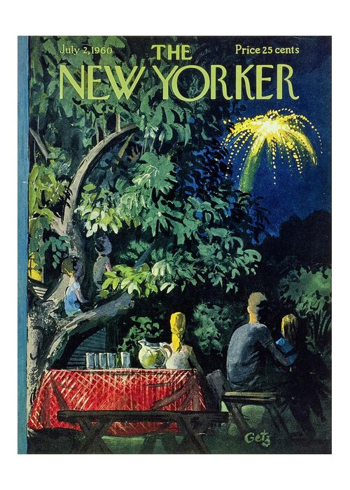 Illustration Greeting Card featuring the painting New Yorker July 2 1960 by Arthur Getz