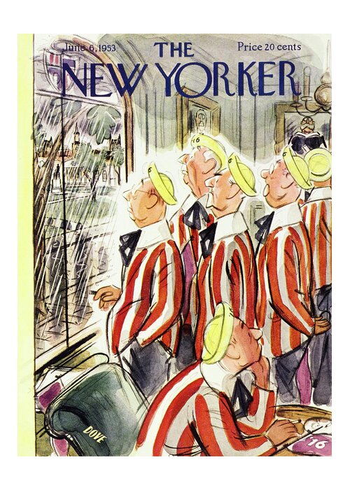 Reunion Greeting Card featuring the painting New Yorker June 6 1953 by Leonard Dove