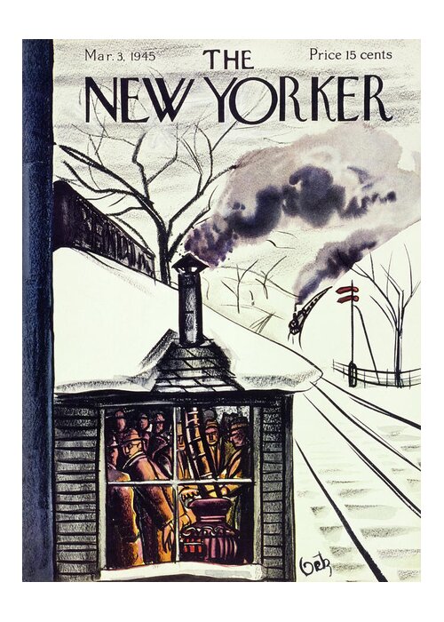 Illustration Greeting Card featuring the painting New Yorker March 3 1945 by Arthur Getz