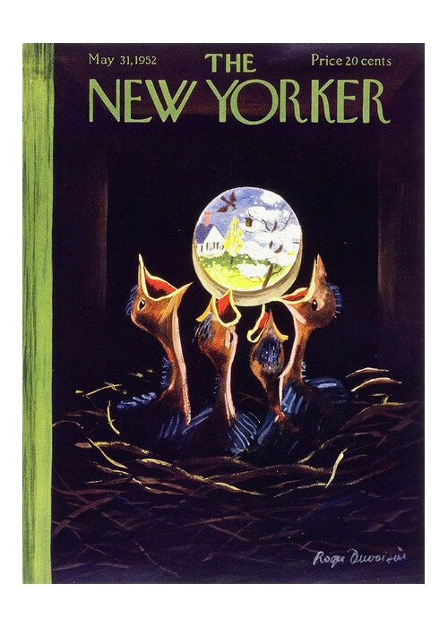 Baby Greeting Card featuring the painting New Yorker May 31 1952 by Roger Duvoisin