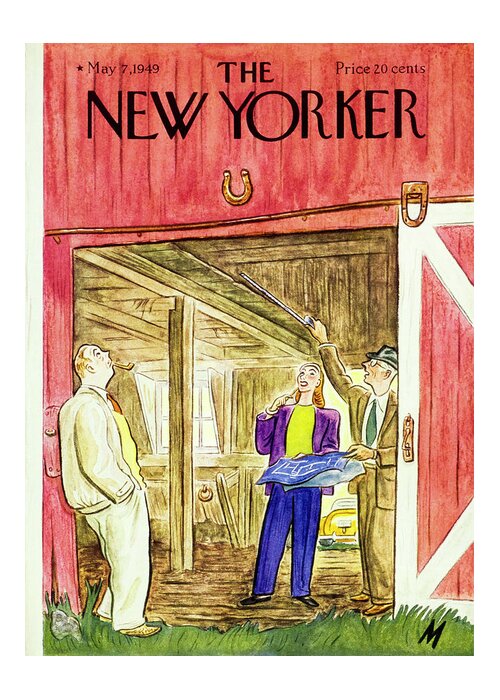 Couple Greeting Card featuring the painting New Yorker May 7 1949 by Julian De Miskey