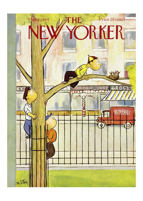 Children Greeting Card featuring the painting New Yorker May 8 1954 by William Steig